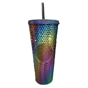 24oz studded Starbucks Oil Slick Rainbow Iridescent Tumblr Brand New